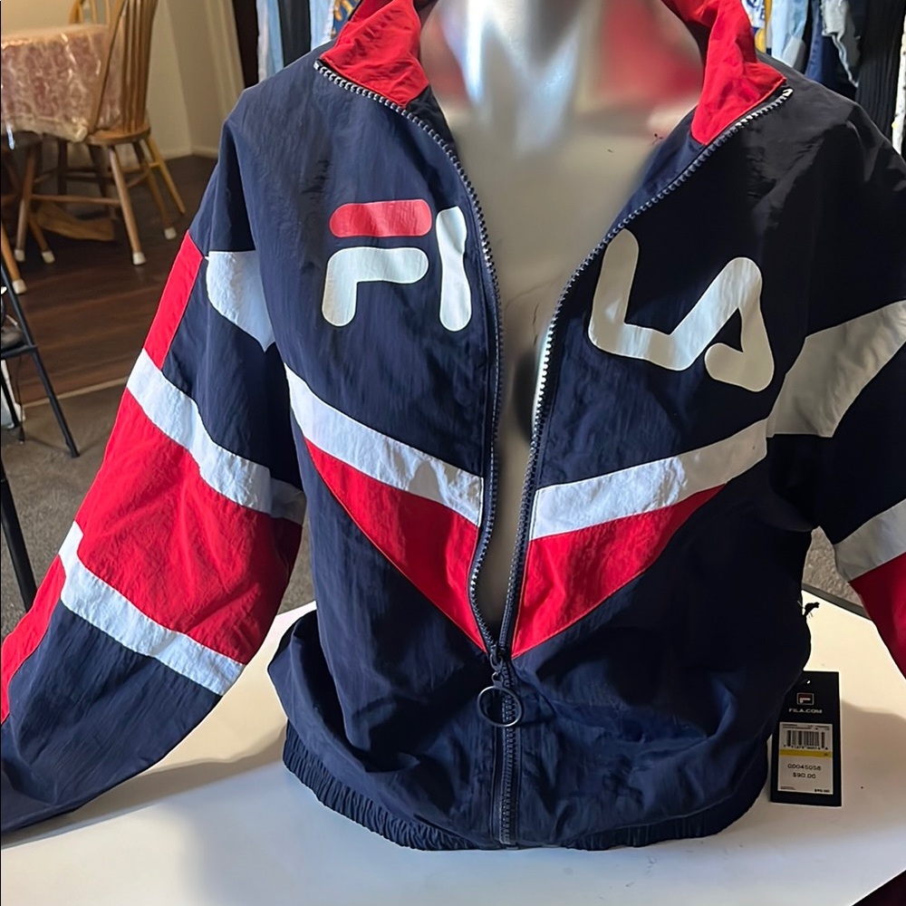 Fila Kids Tri-Color Puffer Jacket - Navy, Red, White
